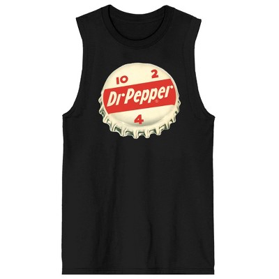 Dr. Pepper Bottle Cap Crew Neck Sleeveless Black Men's Tank Top : Target