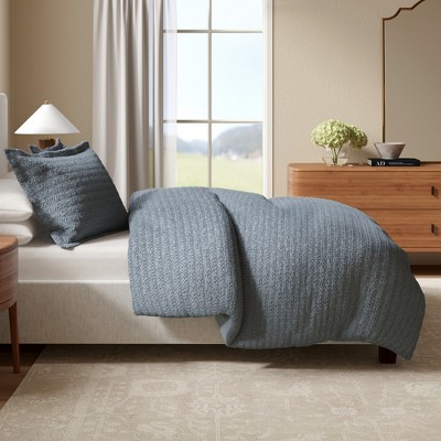 100% Cotton Textured Waffle Weave Duvet Cover & Sham Set - Great Bay Home