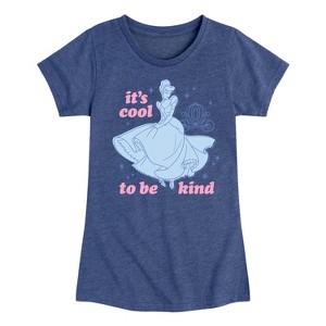 Girls' - Disney Princess - Cinderella It's Cool To Be Kind Fitted Short Sleeve Graphic T-Shirt - 1 of 4