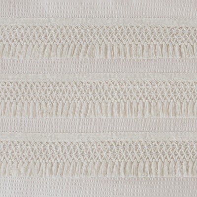 Amaya Ivory Full/Queen Cotton Seersucker Duvet Set with Tassel Trims