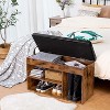 MaseiKar Shoe Storage Bench with Padded Cushion, Entryway Bench with Flip-Open Storage Box and Adjustable Shelf, Shoe Rack with Hidden Compartment - 3 of 4