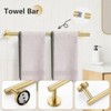 Itopfox 5 Piece Bathroom Hardware Set Brushed Gold Stainless Steel Includes 23.6in Towel Bar Toilet Paper Holder Towel Ring Hooks - 2 of 4