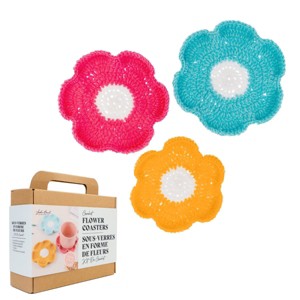 John Bead Flower Coasters Floral Crochet DIY Kit for Beginners - 1 of 4