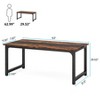 Lirago,Compact Rectangular Conference Table-Durable E1 Wood, Rustic-Brown & Black, Multi-Purpose Office Desk - 2 of 4