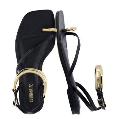 green emerald velvet dress Akira Aulora Gold Flat Sandal with Peep Toe