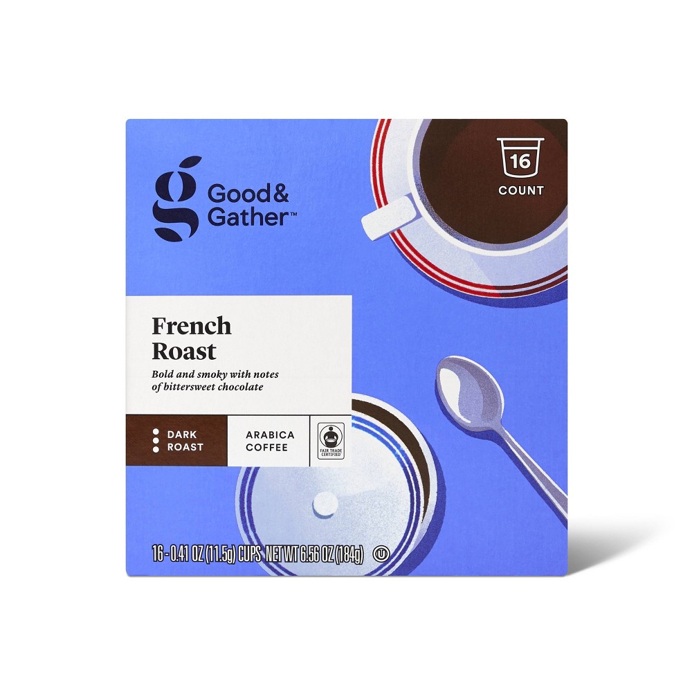 Photos - Coffee French Roast Dark Roast  - 16ct Single Serve Pods - Good & Gather™