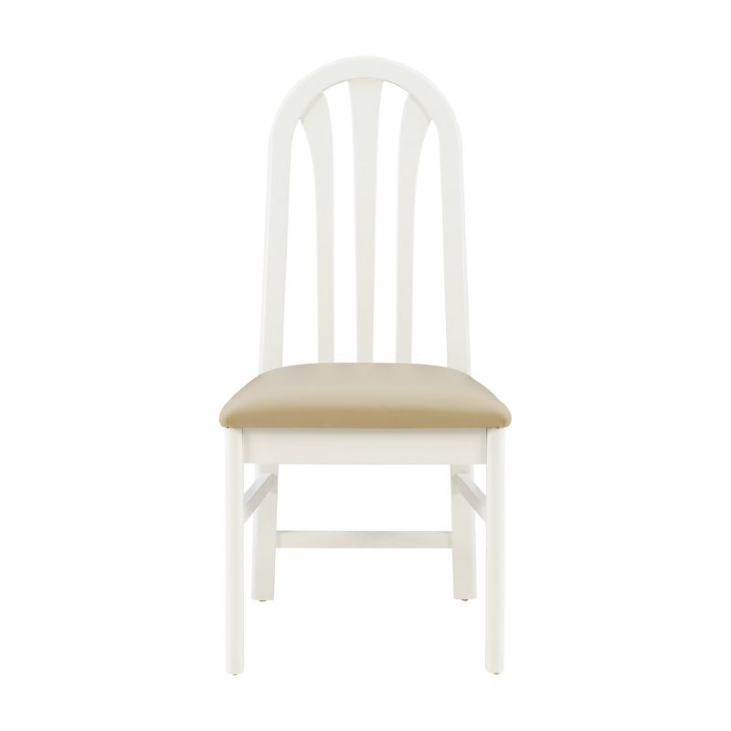 Set of 2 Sybill Slat Back Faux Leather Side Chairs White/Gray - Linon, 5 of 14