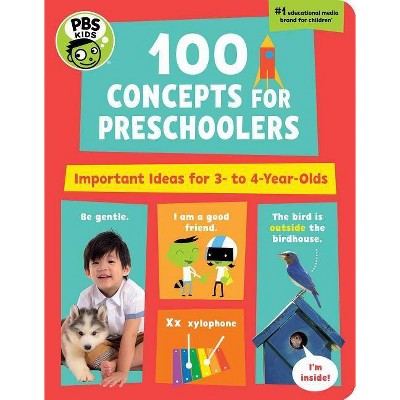 PBS Kids 100 Concepts for Preschoolers, 8 - by  The Early Childhood Experts at Pbs Kids (Board Book)