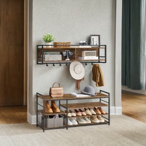 Adjustable 4-Tier Shoe Storage Bench - Versatile Entryway Organizer for Bedroom, Closet, and Living Room - 1 of 4