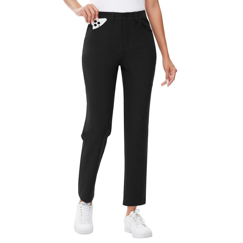 Women's Golf Pants with Pockets Lightweight Qucik Dry Casual 7/8 Work Ankle Pants for Women, 3 of 6