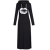 Women Long Sleeve Pullover Hoodie Dress Stripe Pocket Slim Sweatshirt Casual Maxi Dress - 3 of 4