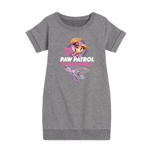 - Paw Patrol - We're On It -Toddler And Youth Girls Fleece Dress Graphic Short Sleeve Fleece Dress - 1 of 4