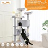 56" Multi-Level Cat Tree for Indoor Cats, Pet Activity Center with 2 Apartments, Scratching Posts, Perches & Toys, Light Gray - 4 of 4