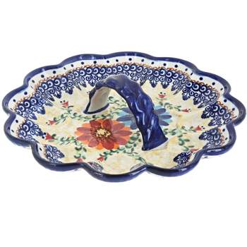 Blue Rose Polish Pottery 131 Vena Egg Plate