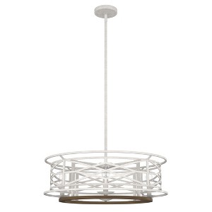 Hunter 24" Distressed White Langwood 4-Light Chandelier - Regency-Inspired Ceiling Fixture for Indoor Spaces - 1 of 2