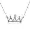 Pompeii3 14kt White 1/6ctW Diamond Petite Crown 16.45" Necklace - 3 of 4