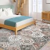 Washable  Area Rug, Non-Slip TPR Backing, Stain Resistant, Vintage Floral Design, Foldable Low Pile Accent Carpet for Living Room & Bedroom - 3 of 4