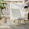 Teddy Tufted Rocking Chair with Rubberwood Legs, Comfortable Lounge Chair with Wide Backrest 4L - ModernLuxe - 4 of 4