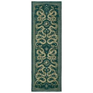 Modern Pastoral Snake Print Area Rug Machine Washable Low Pile Non Slip Non Shedding Stain-Resistant Floor Carpet for Living Room Bedroom Kitchen - 1 of 4
