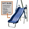 The Swing Company Reese Galvanized Metal 5' Slide with 2 Padded Saucer Swing and Ancho Swing Set - 3 of 4