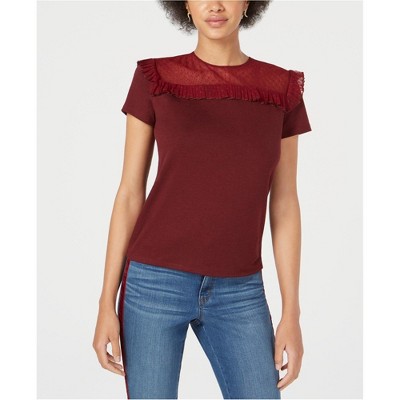 maison Jules Womens Swiss Lace Pullover Blouse
