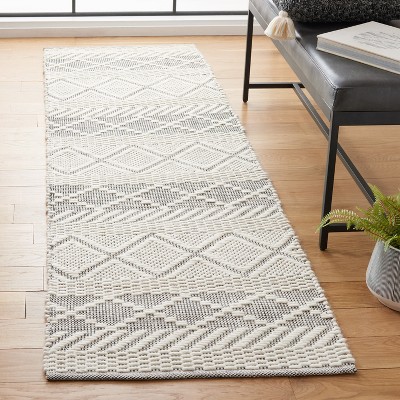 Ivory Handwoven Wool Flatweave Runner Rug 2'-3" x 8'