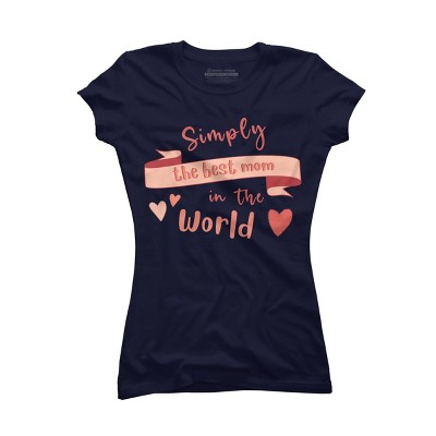 Junior's Design By Humans Mother's Day Simply the Best Mom Banner By BoogieCreates T-Shirt