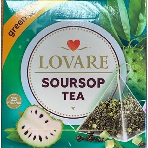 Lovare Soursop Green Tea l 25 Pyramids l 50g - Exotic Tropical Flavor, Refreshing And Nourishing Herbal Infusion - 1 of 1
