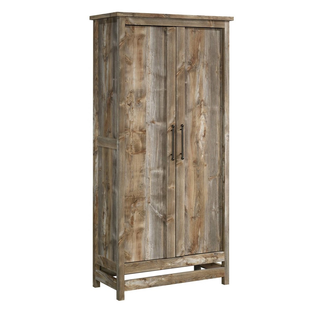 Granite Trace Storage Cabinet Rustic Cedar - Sauder: Farmhouse Style, 6 Adjustable Shelves, MDF Composite
