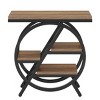 Syemin End Tables Modern Set of 2 End Table, Industrial Small Sofa Side Table,  Slim Nightstand and Bedside Table, Gray, 23.62"*11.81"*25.59" - 2 of 4
