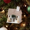 Glittered Paper House with Wreath and Bottle Brush Trees Christmas Tree Ornament White - Wondershop™ - 2 of 3
