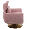 CAVINAS Classic Mid-Century Swivel Accent Chair with Curved Backrest, Upholstered 360-Degree Barrel Chair with Gold Metal Base - 4 of 4
