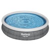 Bestway Fast Set 12' x 30" Round Inflatable Outdoor Above Ground Swimming Pool Set with 330 Gallon Filter Pump and Repair Patch, Gray Rattan - image 3 of 4