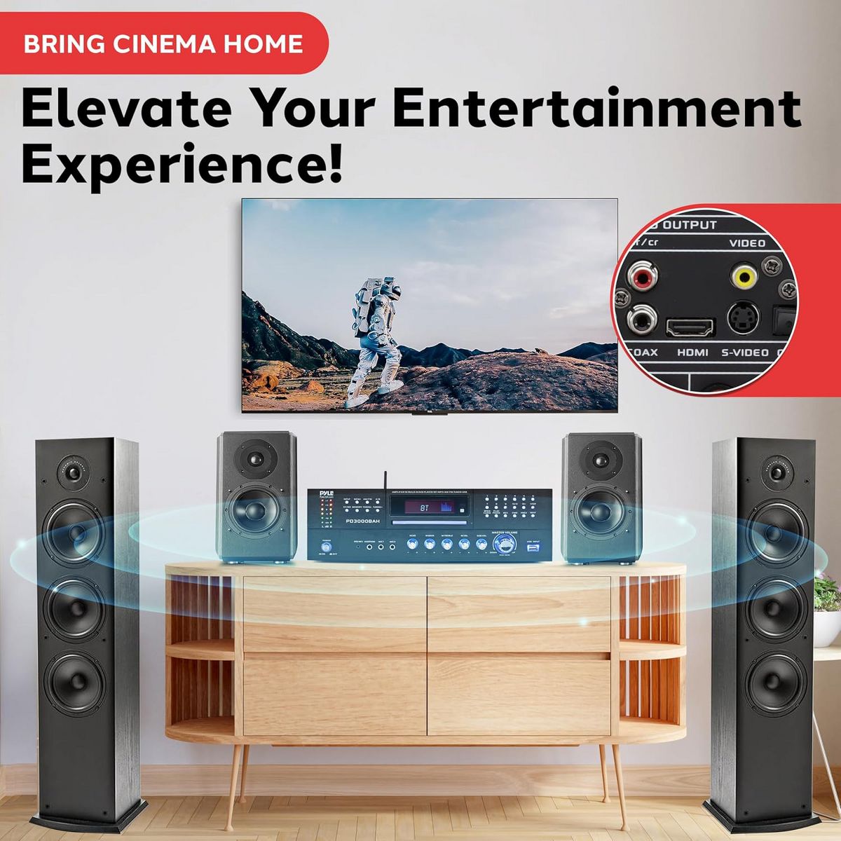 Pyle 4-Channel Bluetooth Home Theater Amplifier with CD/DVD Player (PD3000BAH) - thumbnail 5