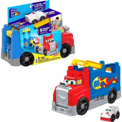 Mega Bloks Build race Rig Preschool Racing Themed Building Block Set With Buildable Big Rig Plus Race Car With Real Sounds And Stunt Race Track Target