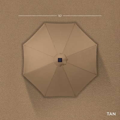 Tan Solar LED Lighted Patio Umbrella with Tilt Adjustment