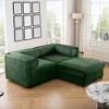 Stylish White Chenille 2-Seater Sofa with Ottoman Storage Seat, Cylindrical Backrest and Armrests - 4 of 4