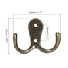 Unique Bargains Wall Zinc Alloy Double Prong Retro Hooks for Hanging - 2 of 4