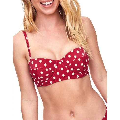 Adore Me Women's Vivien Swimwear Top 32a / Coin Dot C02 Red. : Target