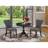 HomeStock 3-Piece Wire Brushed Black Solid Wood Top - Button Tufted Dining Room Set - Seats 4 - 2 of 4