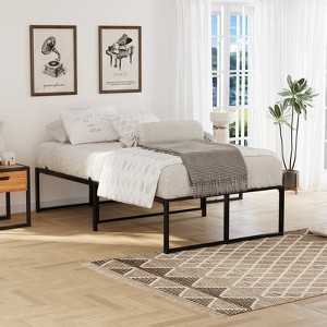 Metal Platform Bed Frame, Heavy Duty Strong Support Slat Full Size Bed, No Box Spring Needed, Under Bed Storage - 1 of 4
