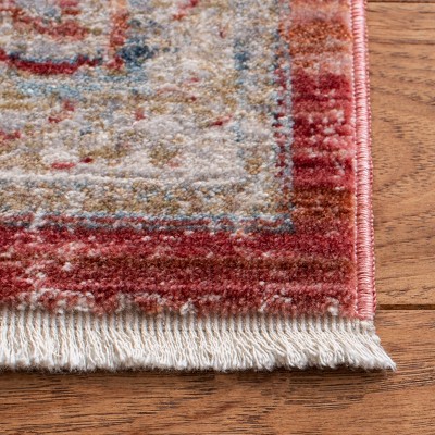 Kenitra Blue and Red Medallion Synthetic Area Rug 8' x 10'