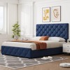 Full Size Bed Frame with 4 Storage Drawers and Headboard, Linen Upholstered Platform Bed Frame - 3 of 4