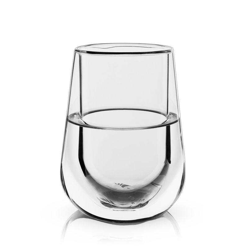 Viski Glacier Wine Glass, Double Walled Chilling Wine Glass, Active Cooling Gel, 8 Ounces, Clear Glass, Chilling Technology, Set of 1, 5 of 8