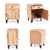 24"H Solid Wood Nightstand With Drawers Vintage Farmhouse Bed Side Table Bedside Chest Of Drawers-Cuddlewood - 3 of 4