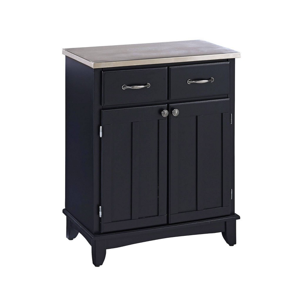 Home Styles Furniture Black Buffet with Stainless Top - 5001-0043