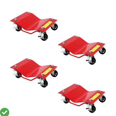 Heavy-Duty Steel Car Wheel Dolly Set of 2/4 4000lbs/8000LBS Capacity Anti-Skid Tire Skates with 360° Swivel Casters