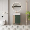 GlasFlength Bathroom Storage Cabinets, Freestanding, Open shelving Bathroom Vanity，Assembly Required, Multicolored, 21.6"*12.2"*33.8" - 3 of 4