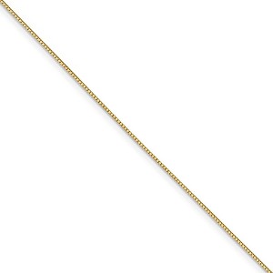 Black Bow Jewelry 0.8mm 14k Yellow Gold Solid Box Chain Lobster Clasp Necklace - 1 of 4