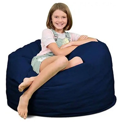 Ultimate Sack 3ft Bean Bag Chair, Oversized Comfortable Indoor Floor Lounger, Giant Foam-Filled Furniture for Relaxing, Navy Suede